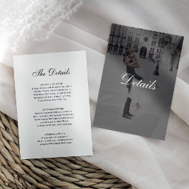 Tarjeta De Recepción Dark Classic Photo Overlay | Wedding Guest Details