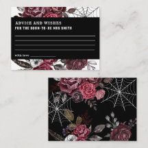 Dark gótico floral Bridal Shower Consejos y deseos