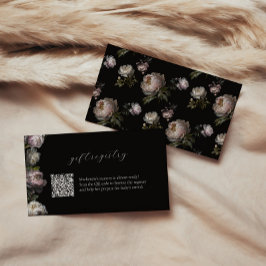 Tarjeta De Recepción Dark Moody Floral Baby Shower Gift Registry Enclos