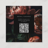 Dark Moody Florals Bridal Shower QR Code
