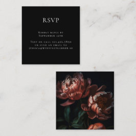 Tarjeta De Recepción Dark Moody Romantic Floral Wedding RSVP