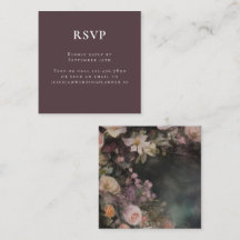 Dark Moody Romantic Floral Wedding RSVP