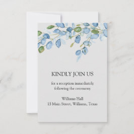 Tarjeta de recepción de acuarela floral elegante