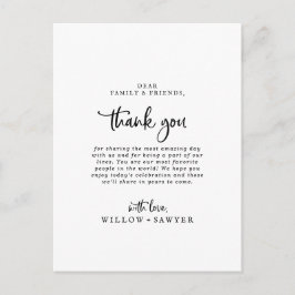 Tarjeta de recepción de agradecimiento con letra r