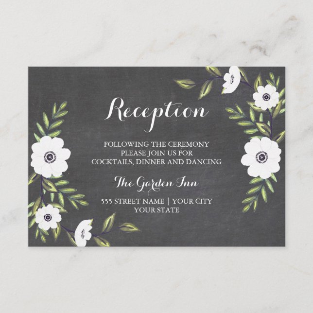 Tarjeta de recepción de Anémonas Pintadas con Pint (Anverso)