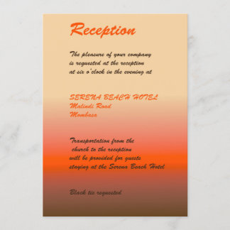 tarjeta de recepción de boda