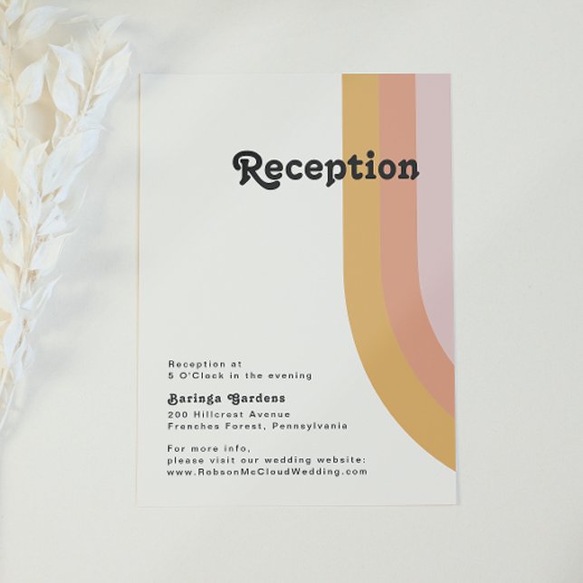 Tarjeta de recepción de boda arco iris de los 70 r (Subido por el creador)