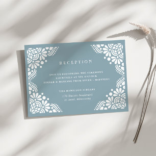 Tarjeta de recepción de boda Beaux Arts   Turmalin