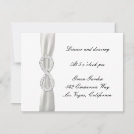 Tarjeta de recepción de boda blanca Diamond Infini