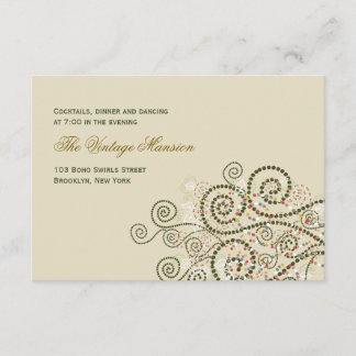 Tarjeta de recepción de boda boho verde elegante c