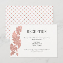 Tarjeta de recepción de boda clásica con cresta de