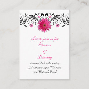 Tarjeta de recepción de boda color rosa Gerbera Da