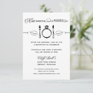 Tarjeta de recepción de boda Come Bebe y Estate Ca