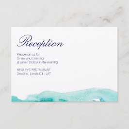 Tarjeta de recepción de boda con acuarela de agua 