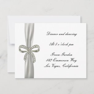 Tarjeta de recepción de boda con arco de diamante