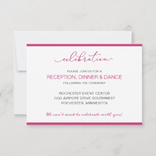 Tarjeta de Recepción de Boda con Breve Orden de Ev