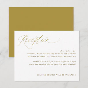 Tarjeta de recepción de boda con caligrafía elegan