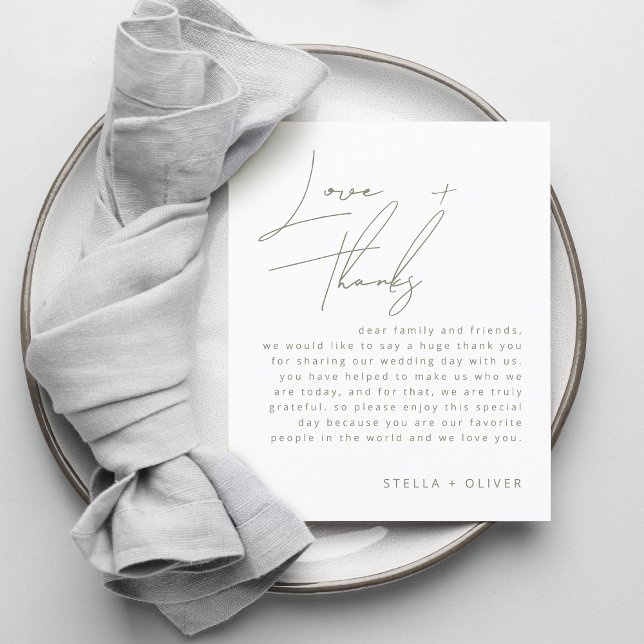 Tarjeta de recepción de boda con caligrafía verde  (Sage Green Calligraphy Wedding Reception Card)