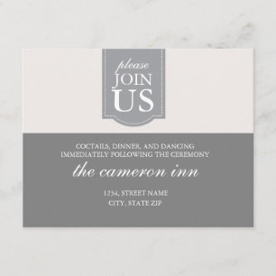Tarjeta de recepción de boda con cinta personaliza