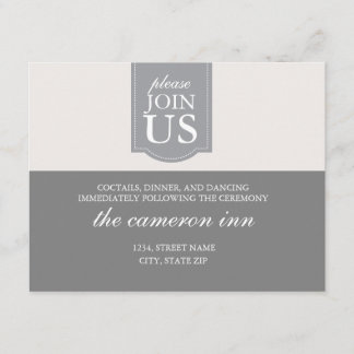 Tarjeta de recepción de boda con cinta personaliza