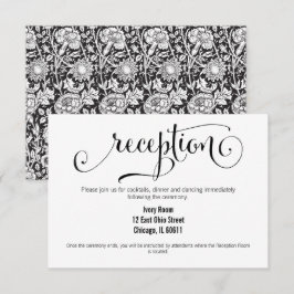 Tarjeta de recepción de boda con guión moderno Nos