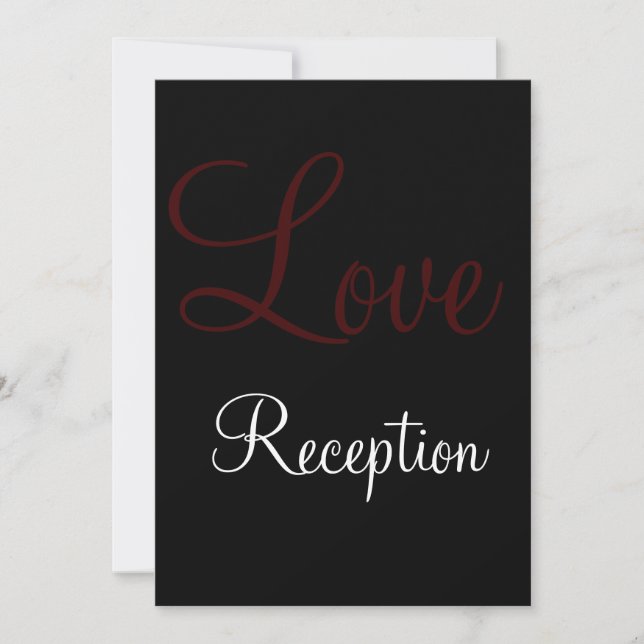 Tarjeta de recepción de boda con iniciales simple  (Anverso)
