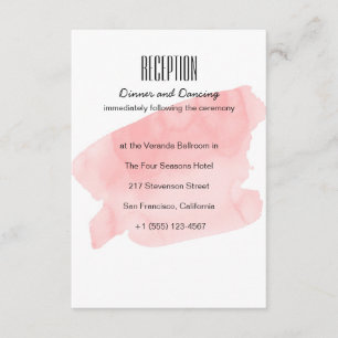 Tarjeta de recepción de boda con lavado de acuarel