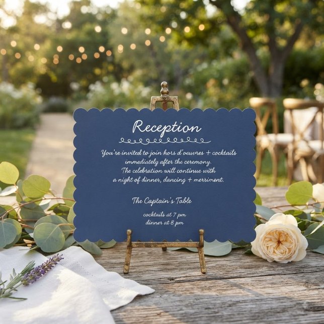 Tarjeta de Recepción de Boda con Letra Cursiva Ele (Subido por el creador)