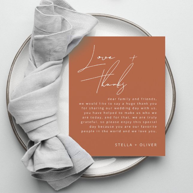 Tarjeta de recepción de boda con letra de terracot (Rustic Terracotta Script Wedding Reception Card)