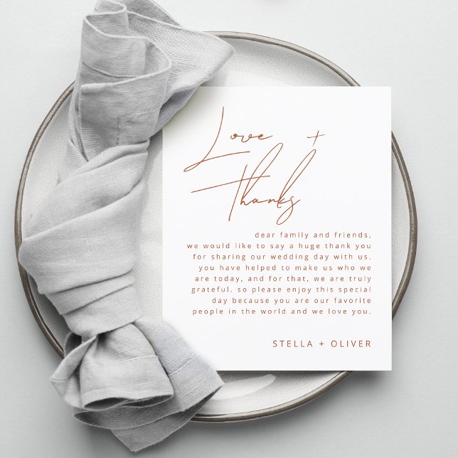 Tarjeta de recepción de boda con letra de terracot (Rustic Terracotta Script Wedding Reception Card)