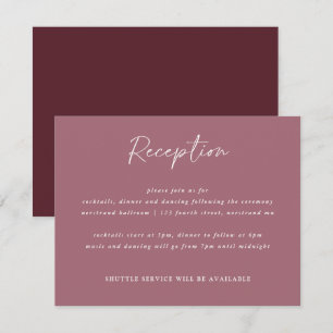 Tarjeta de Recepción de Boda con Letra Moderna Mer