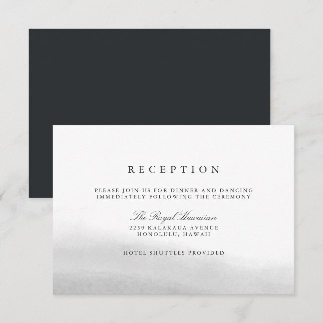 Tarjeta de recepción de boda con niebla (Anverso / Reverso)
