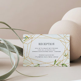 Tarjeta de recepción de boda con terrario