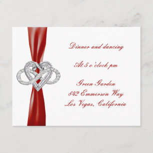 Tarjeta de recepción de boda Corazón de Infinito R