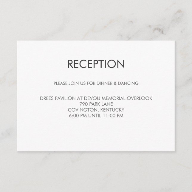 Tarjeta de recepción de boda Corazón Tangram (Anverso)