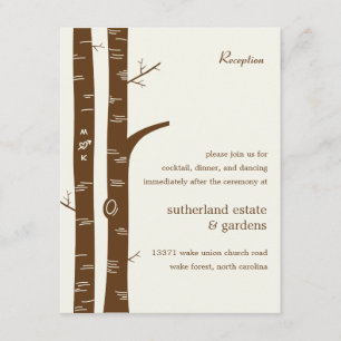 Tarjeta de Recepción de Boda de Abedules - Almendr