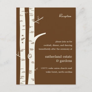 Tarjeta de Recepción de Boda de Abedules - Chocola
