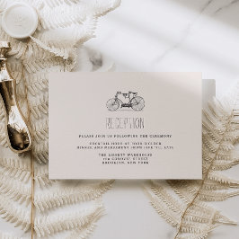 Tarjeta de recepción de boda de bicicleta tándem v