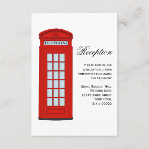 Tarjeta de Recepción de Boda de Cabina de Teléfono