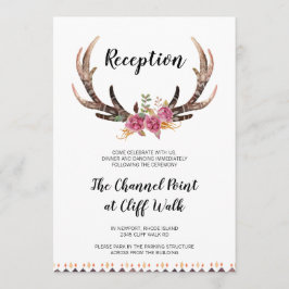 Tarjeta de recepción de boda de campo, Antlers acu