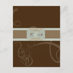 Tarjeta de recepción de boda de chocolate oscuro