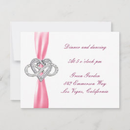 Tarjeta de recepción de boda de corazón de infinit