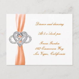 Tarjeta de recepción de boda de corazón de infinit