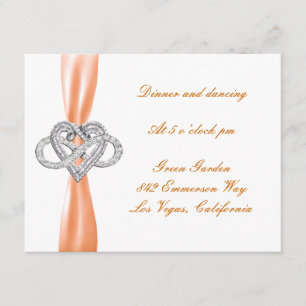 Tarjeta de recepción de boda de corazón de infinit