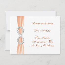 Tarjeta de recepción de boda de diamante naranja i