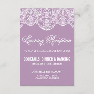 Tarjeta de recepción de boda de encaje de brocado 