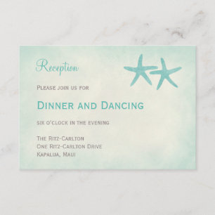 Tarjeta de recepción de boda de estrella de mar ac