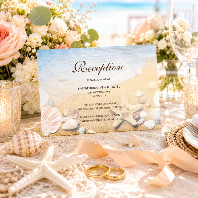 Tarjeta de Recepción de Boda de Estrella de Mar en (Subido por el creador)