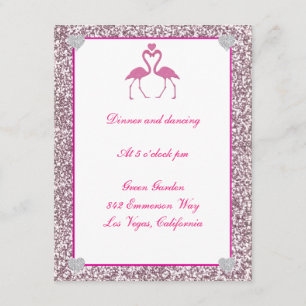 Tarjeta de recepción de boda de flamenco con brill