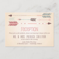 Tarjeta de recepción de boda de flechas tribales v